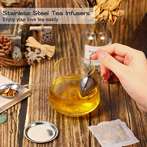4 Packs Tea Infusers For Loose Tea, Stainless Steel Tea Ball Tea Strainer With Crystal Stone Pendants And Drip Tray Cute Loose Leaf Tea Ball Infusers For Loose Tea Teacups Accessories (Cute Style) #TOP3