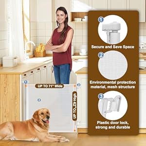 Upgrade-71-Retractable-Baby-Gate-for-Stairs42-Tall-Mesh-Baby-Gate-or-Mesh-Dog-Gate-6-Foot-Retractable-Baby-Gate-Child-Safety-Gate-for-Doorways-Stairs-Hallways-IndoorOutdoorWhite - Cucciolini Doodles   Upgrade-71-Retractable-Baby-Gate-for-Stairs42-Tall-Mesh-Baby-Gate-or-Mesh-Dog-Gate-6-Foot-Retractable-Baby-Gate-Child-Safety-Gate-for-Doorways-Stairs-Hallways-IndoorOutdoorWhite