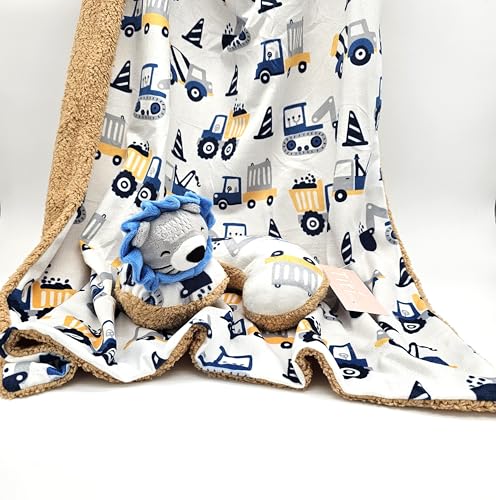 Image of TITI with Love Reversible Baby Blanket and Pillow Set - Lion Baby Blanket with Neck Pillow for Infants, Toddlers, and Travel, 37x27 in