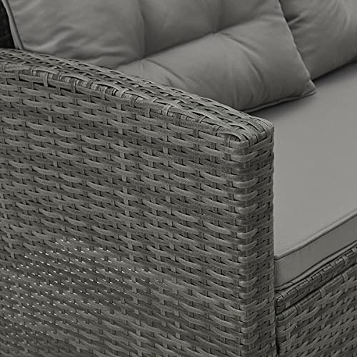 YJYDD Essgruppe Gartenmöbel Rattan Set Dining Lounge Farbwahl (Color : Schwarz) – Bild 7