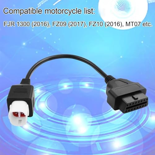 Image of 4-Pin OBD2 Adapter Compatible with Motorcycle Diagnostic Cable for Reading Fault Codes, Live Data