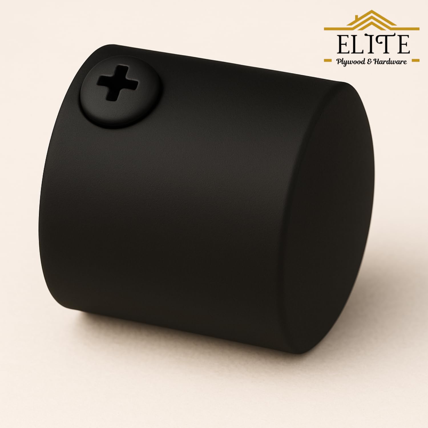 Elite Heavy Black Decorative Round Curtain Rod End Cap Finials for Door and Window 1 Inch Curtain Rod Accessories- 4pcs (Black) 2