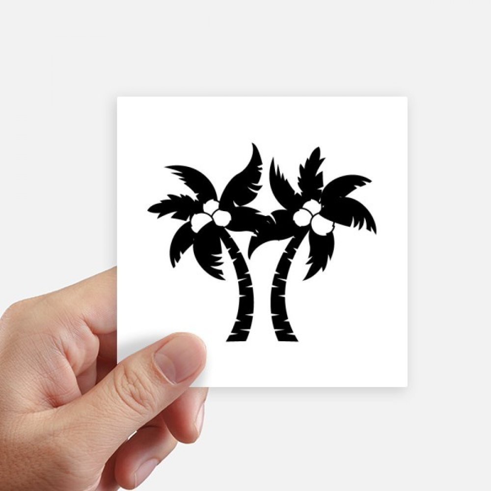 Autocollant de 10 cm silhouette cocotier noir stickers étanches pour PC et mur