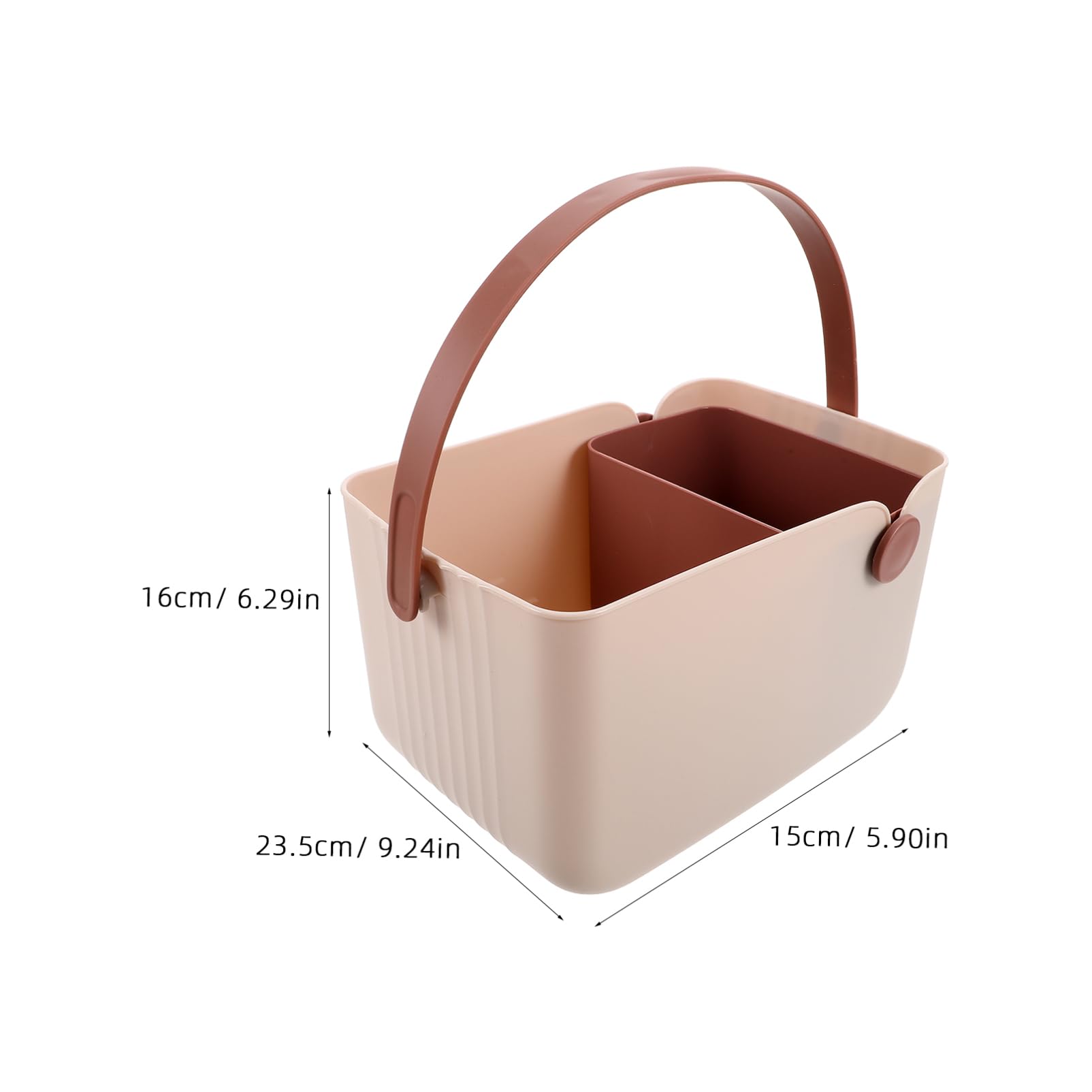 Cesta de Ducha Portátil Rosa de Pp y Tpr, Estilo Nórdico | Compacta y Fácil de Limpiar, para Cocina y Tocador, Organiza Artículos Pequeños con Formato Cesta