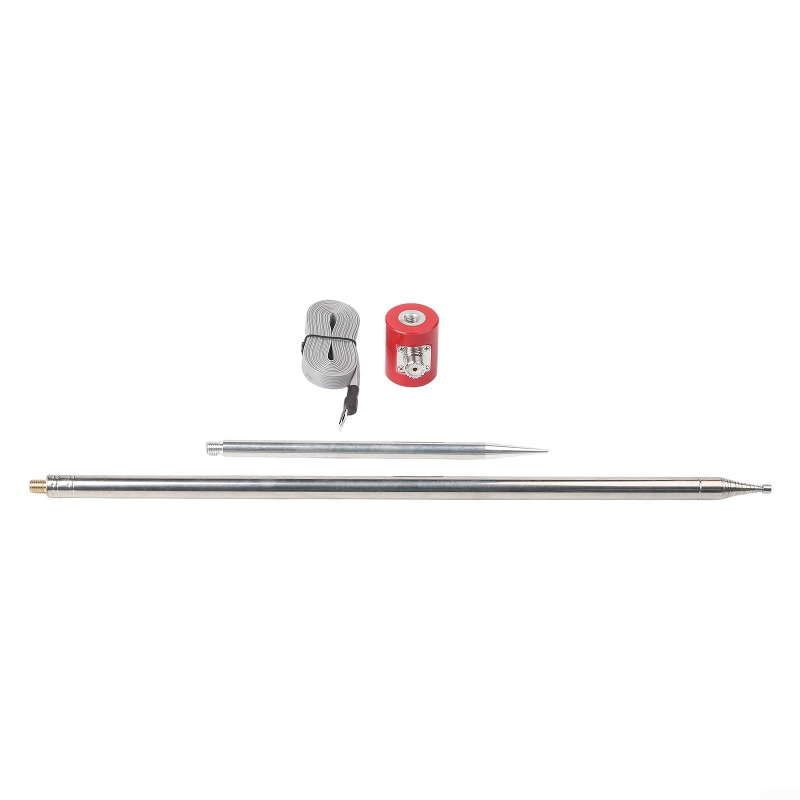 Antenna Hf in acciaio inox per radio Usdx Qrp, frusta ad alta frequenza da 14 MHz a 30 MHz, 300 W continua e 600 W, design telescopico da 5 metri per segnale forte, finitura rossa per uso esterno (1