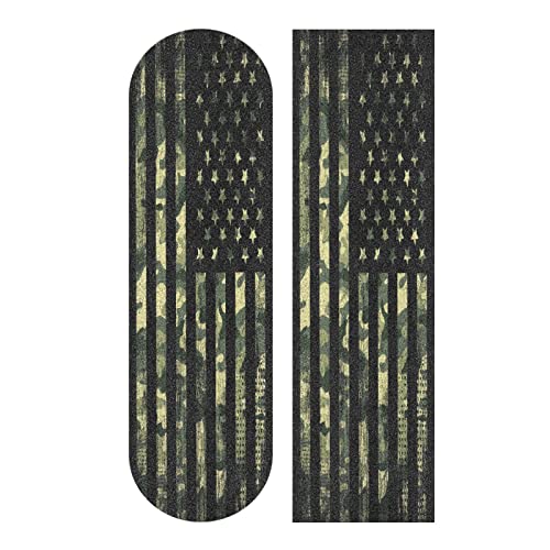 ALAZA Camouflage America Vintage Flag Wooden Skateboard Grip Tape Sheets Longboards Griptape 33