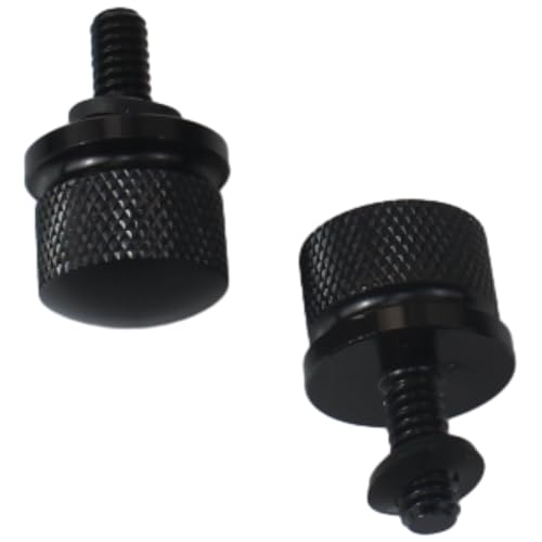 Miniatura 3 de Tornillo de asiento negro de 1/4 "-20 tornillos de fijación rápida para asiento trasero cojín tuerca de montaje para Harley Davidson 1996-2023