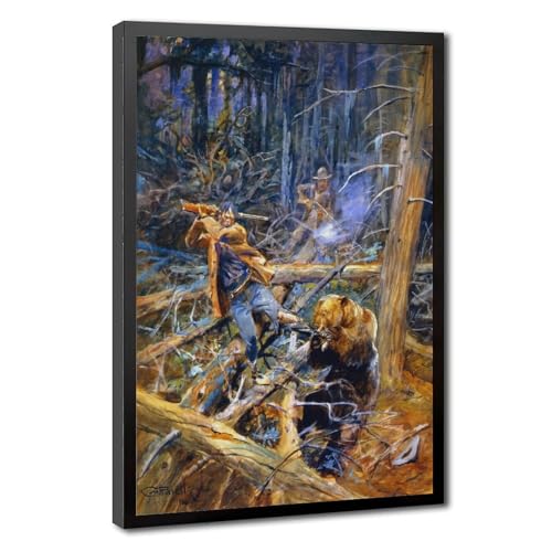 Toile A Wounded Grizzly de Charles M Russell pour habiller un mur vide de bureau