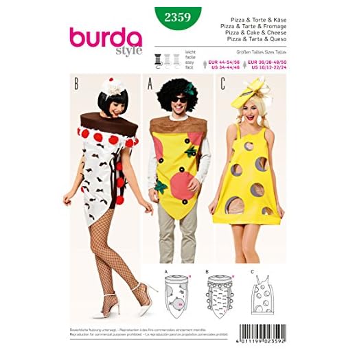 Burda Patrón 2359 Carnaval Pizza, Tarta y Queso