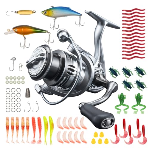 Spinning Reel, Fishing Reel, Right/Left Handle Position for Saltwater or Freshwater. Metal Spool, Front Drag System Sealed Stainless Steel Ball Bearing System, (Size 3000)