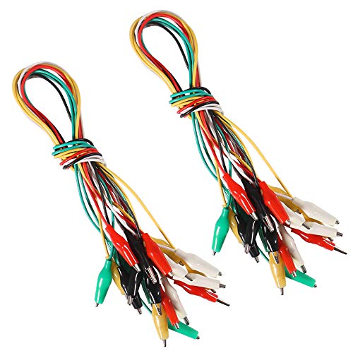 Image of 20PCS Alligator Clip Test Leads Double-end Electrical Alligator Clips with Wires Test Leads 5 Colors (2 PACK)