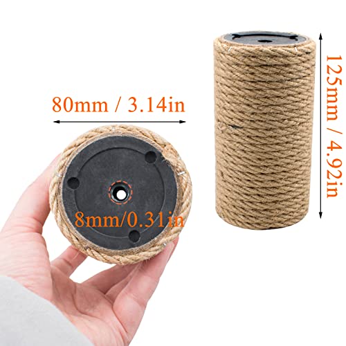 Pack de 2 postes rascadores para gatos de cuerda de yute miniatura 2