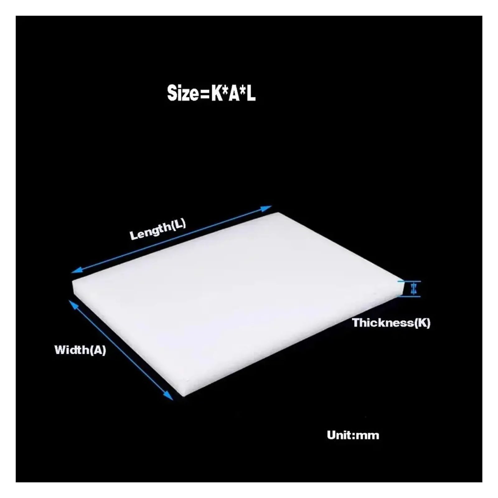 Hartfaserplatte/Polyethylenplatte 100 X, 200, 150, 250 Mm, Dicke 0,5–18, Weißes PP, Kunststoff für Modellbaumaterialien(8x200x400mm 1Pcs)