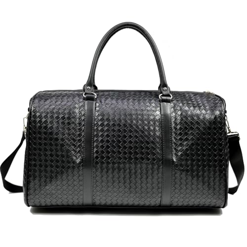 27L Small Travel Duffle Bag Weekender Bags for Women and Men with Shoe Compartment Foldable Waterproof Toiletry Bag Hospital Bags for Labor and Delivery Gym Bag (Black)