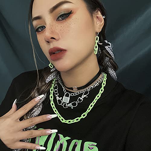 Impurain Punk Choker Necklace For Women Trendy Lock Pendant Necklace Silver Pu Leather Choker For Girls Hip Hop Jewelry #TOP3