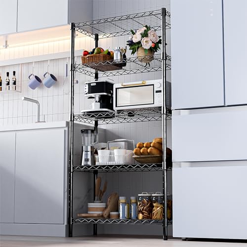 Image of M MZG 1250 lbs Storage Shelving Utility Shelving Unit 5-Tier Utility Shelving Unit Steel Organizer Wire Rack for Home,Kitchen,Office (13.7 inch D x 23.6 inch W x 62.4 inch H)