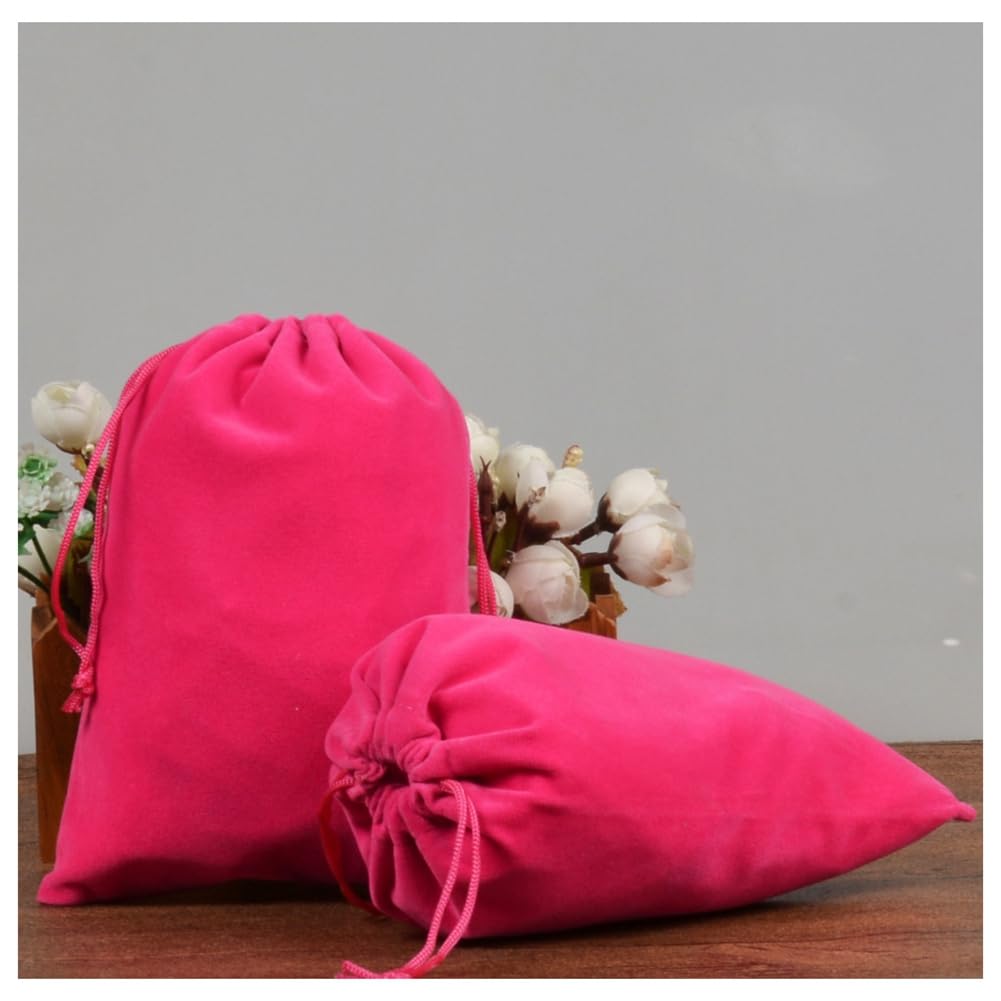 Lot De 10 Sachets En Velours Noir Avec Cordon De Serrage - 20x30 Cm Pour Bijoux, Mariage Et Cadeaux