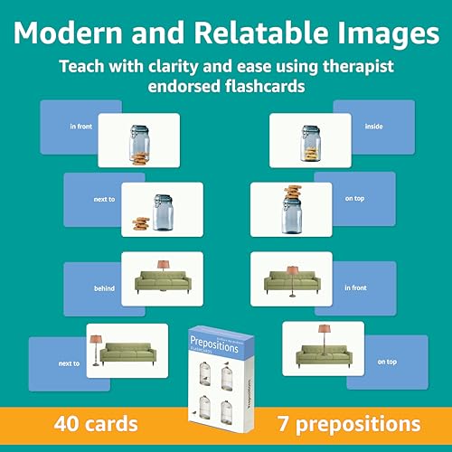 Picture My Picture Prepositions Flash Card Set – Speech Therapy Tool for Vocabulary, Communication & Thinking, Scratch-Resistant with Activity Guide, Suitable for Education, ESL & ABA – Set of 40 - Image 4