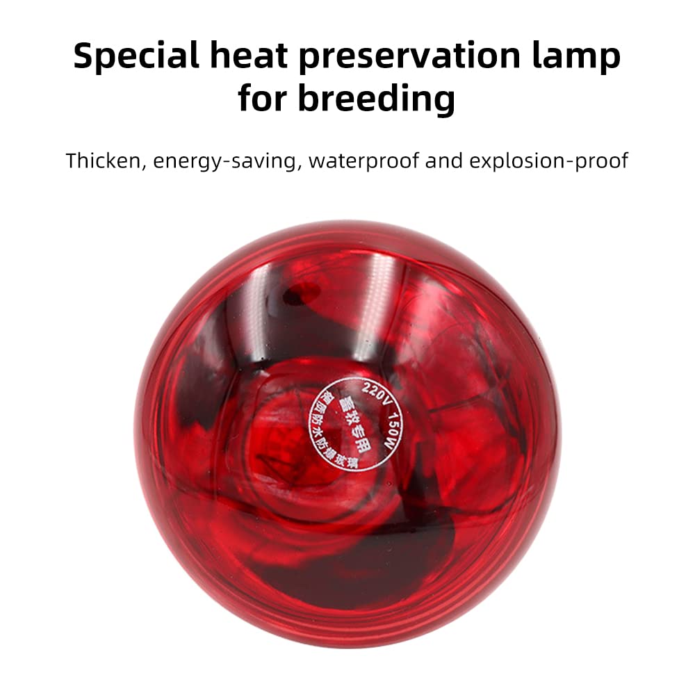 Lampe Infrarouge Chauffante, Lampe Chauffante pour Poulet, épaissies Anti-Explosion étanche Ampoule Infrarouge pour Porcelet/Oiseau/Poulet/Canard/La Volaille (175W)