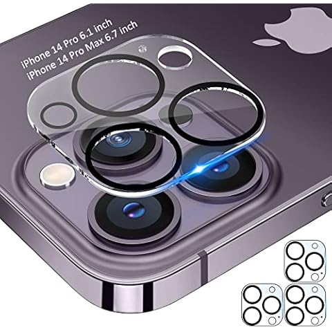 Tensea [3Pcs] for iPhone 14 Pro / 14 Pro Max Camera Screen Protector, Tempered Glass Film Camera Cover Lens Protector, Full Edge to Edge, HD Clear, Case Friendly for iPhone 14Pro 6.1"/ 14 ProMax 6.7" Cover
