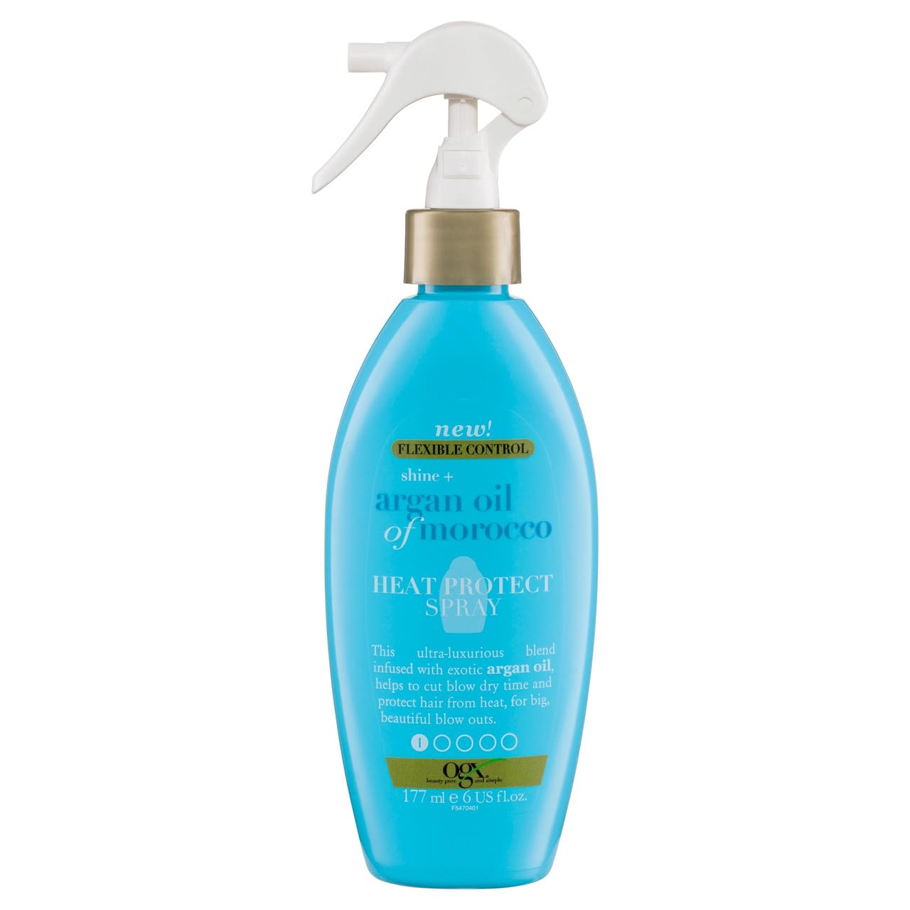 OGX Argan Oil of Morocco Shine+ Heat Protection 177 ml (Pack 1), Blue