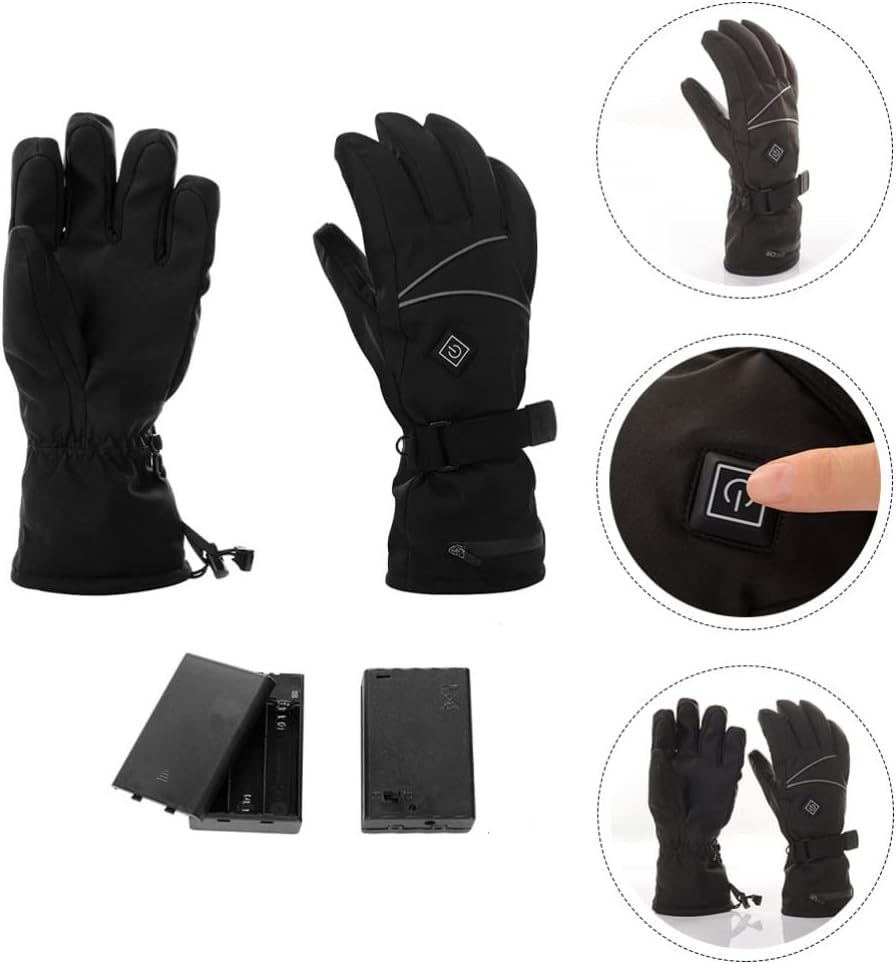 BESPORTBLE 1pair Creative Heated Gloves Thermal Skiing Gear for Cold Weather Touchscreen Compatible for Outdoor Activities and Sports