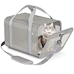 Prodigen Cat Carrier Dog Carriers for Small Dogs Soft Slided Airline Approved Collapsible Pet Travel Carrier, Small (16.3" L x 11.8" H x 12.4" W)