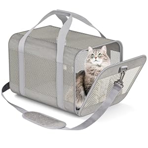 Prodigen Cat Carrier Dog Carriers for Small Dogs Soft Slided Airline Approved Collapsible Pet Travel Carrier, Small (16.3″ L x 11.8″ H x 12.4″ W)