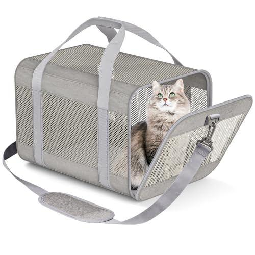 Prodigen Cat Carrier Dog Carriers for Small Dogs Soft Slided Airline Approved Collapsible Pet Travel Carrier, Small (16.3″ L x 11.8″ H x 12.4″ W)