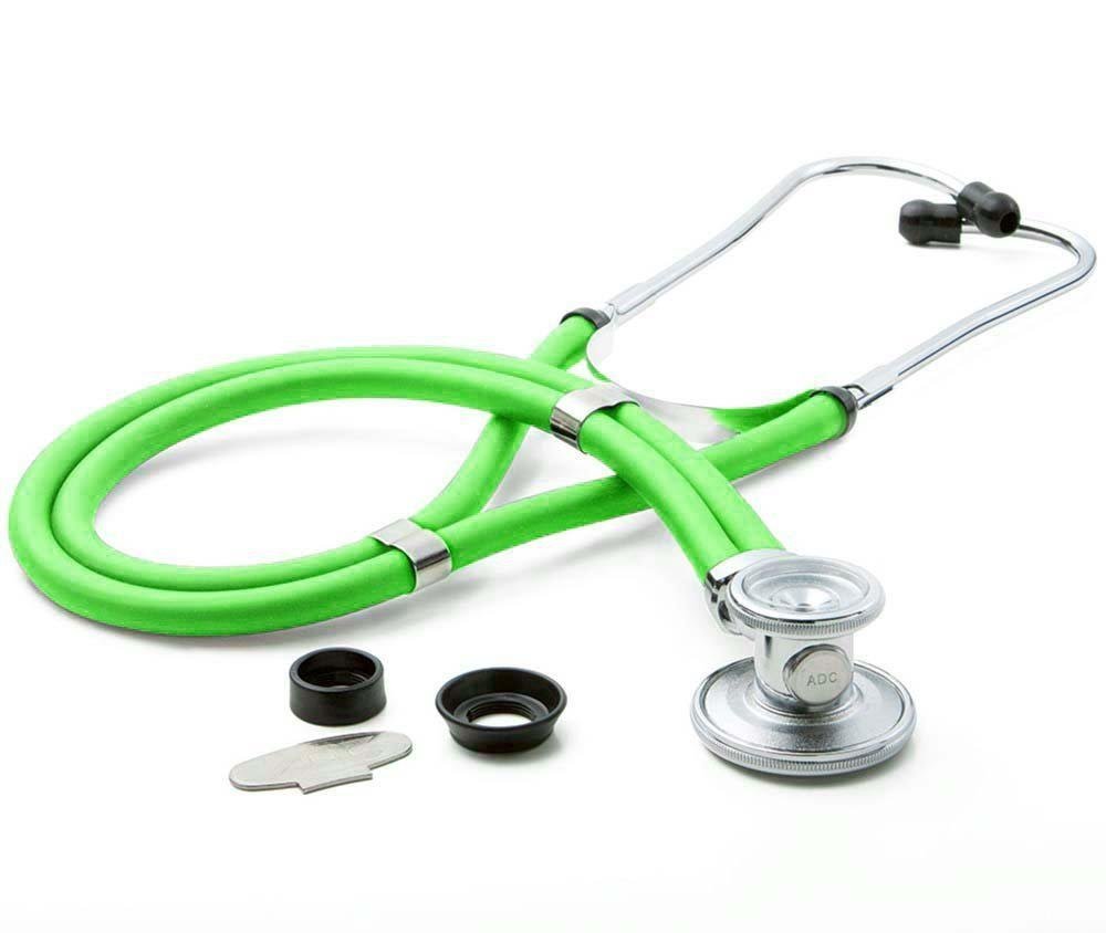 ADC Adscope 641 Sprague Stethoscope with 5 Interchangeable Chestpiece Options, 30" Length, Neon Green-image-28