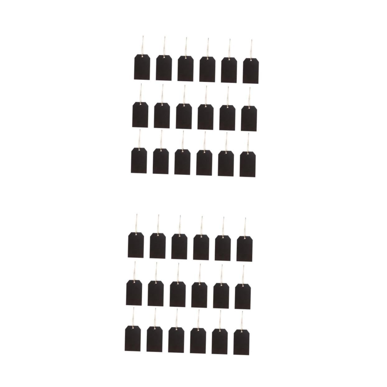 VALICLUD 2 Set Etichetta in Legno Etichette Cartellini Dei Prezzi in Legno Ciondoli Decorativi Cartellini Appesi Tag Fai Da Te Bambù Black 25 Pezzi*2