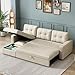YOPTO L-Shape Reversible Sectional Sleeper Sofa Bed 4 in 1 Pull Out Couch with Storage Chaise & Removable Back Cushions,Convertible Sleeper Corner Couch Pull-Out Sofa Bed for Living Room,Office