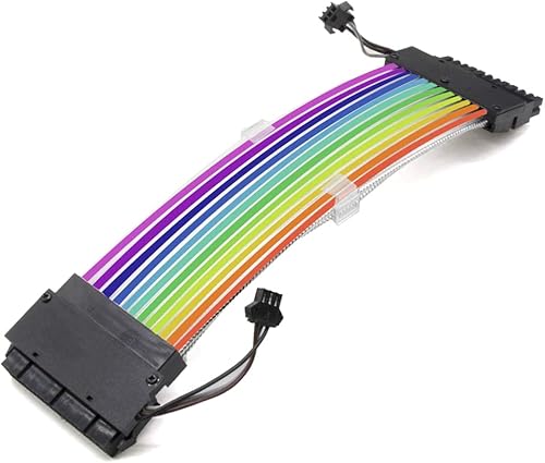 Cable PSU ARGB Kit de cable de extensión con funda de fuente de alimentación personalizada trenzada con controlador RGB para funda de juegos de