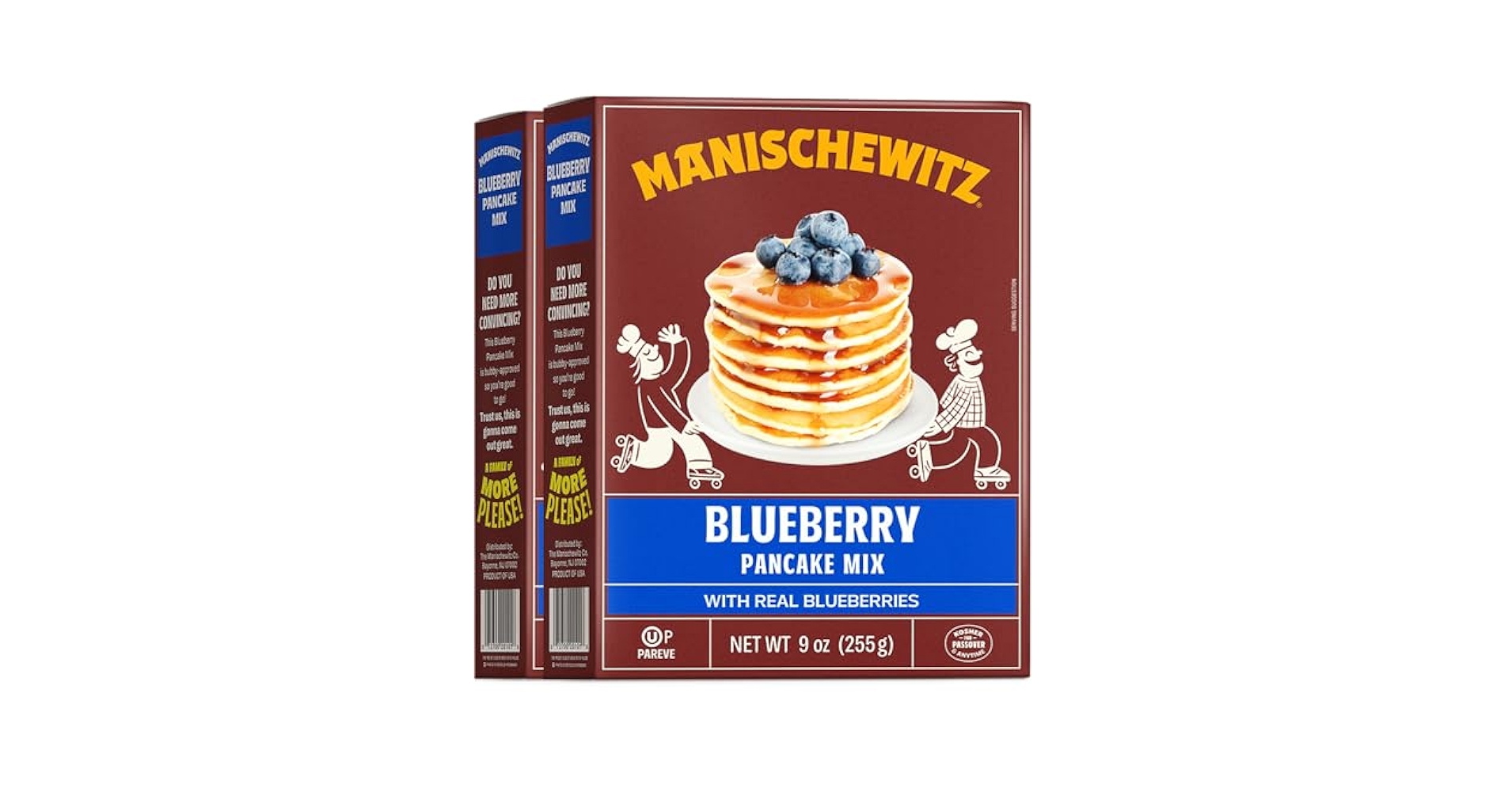 Manimaris♡pancakebasket（double）natural Amazon.com : Manischewitz Real Blueberry Pancake Mix, Dairy