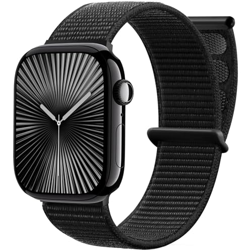 Nylon Correa Compatible con Apple Watch 41mm 40mm 38mm 42mm 44mm 45mm 46mm 49mm Mujeres Hombres, Correa Deportiva Repuesto Trenzadas Ajustable para iWatch Series 10 9 8 SE 7 6 5 4 3 2 1 Ultra/Ultra 2