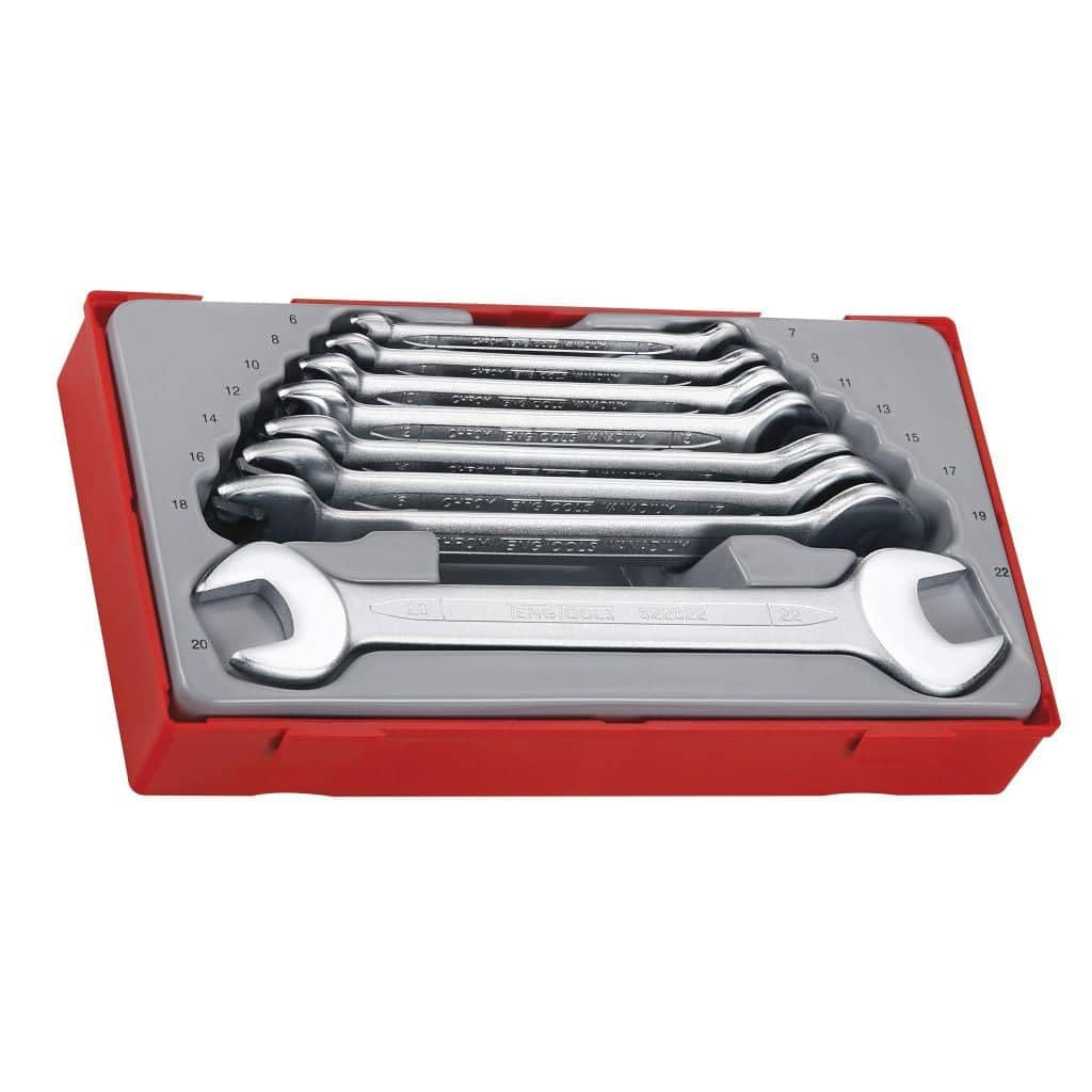 Teng Tt6208 Metric Open End Spanner Set 8 Piece