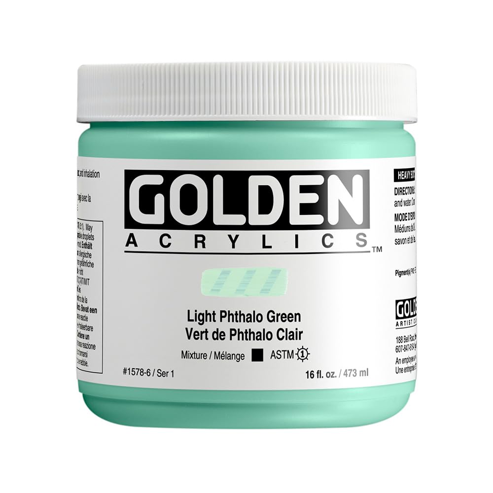 Peinture Golden Heavy Body vert phtalo 473ml pour illuminer vos fresques et toiles en atelier