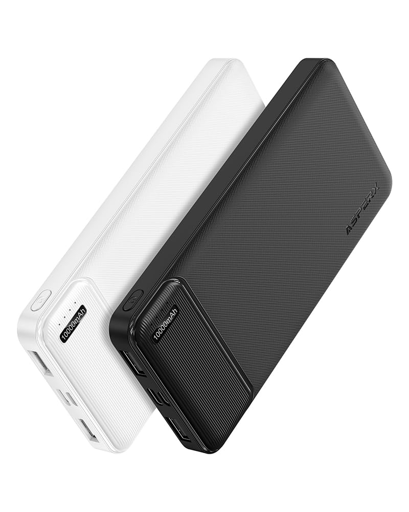 AsperX 2-Pack Power Bank Portable Charger Fast Charging 10000mAh, PowerBank USB C Input and Output, Battery Pack Compatible with iPhone, Samsung, Huawei, iPad, Tablets and MoreAsperX 2-Pack Power Bank Portable Charger Fast Cha…