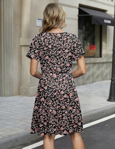Image of Zeagoo Womens Summer Dresses Wrap V Neck Dress Floral A-Line Ruffle Sleeve Casual Sundress with Pockets 2026