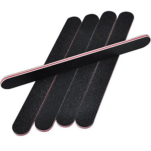 Karlash 10 PCS Professional Double Sided Nail Files Emery Board Grit Black Gel Cosmetic Manicure Pedicure