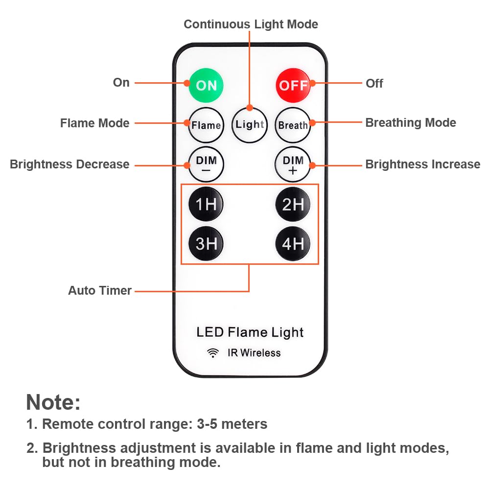 AUAUY LED Flame Bulb, USB Rechargeable Flame Effect Bulbs, Flashing Bulbs with Remote Control, 4 Lighting Modes - Image 3