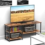 55 Inch TV Stand for TVs up to 70 Inch TV, Modern Entertainment Center with Open Storage Shelves, TV Media Console Table for Living Room, Rustic Brown - Image 5