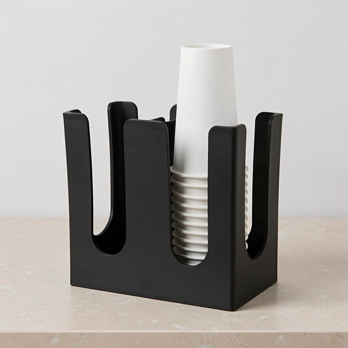 2 Stück Pappbecher Organizer Ständer mit 2 Fächern aus Acryl