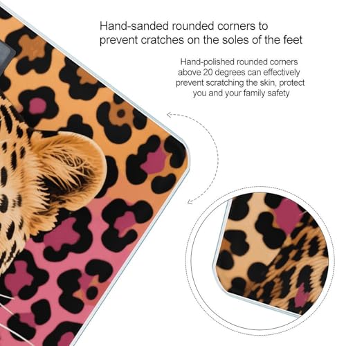 Báscula de baño digital con diseño estampado de leopardo miniatura 4