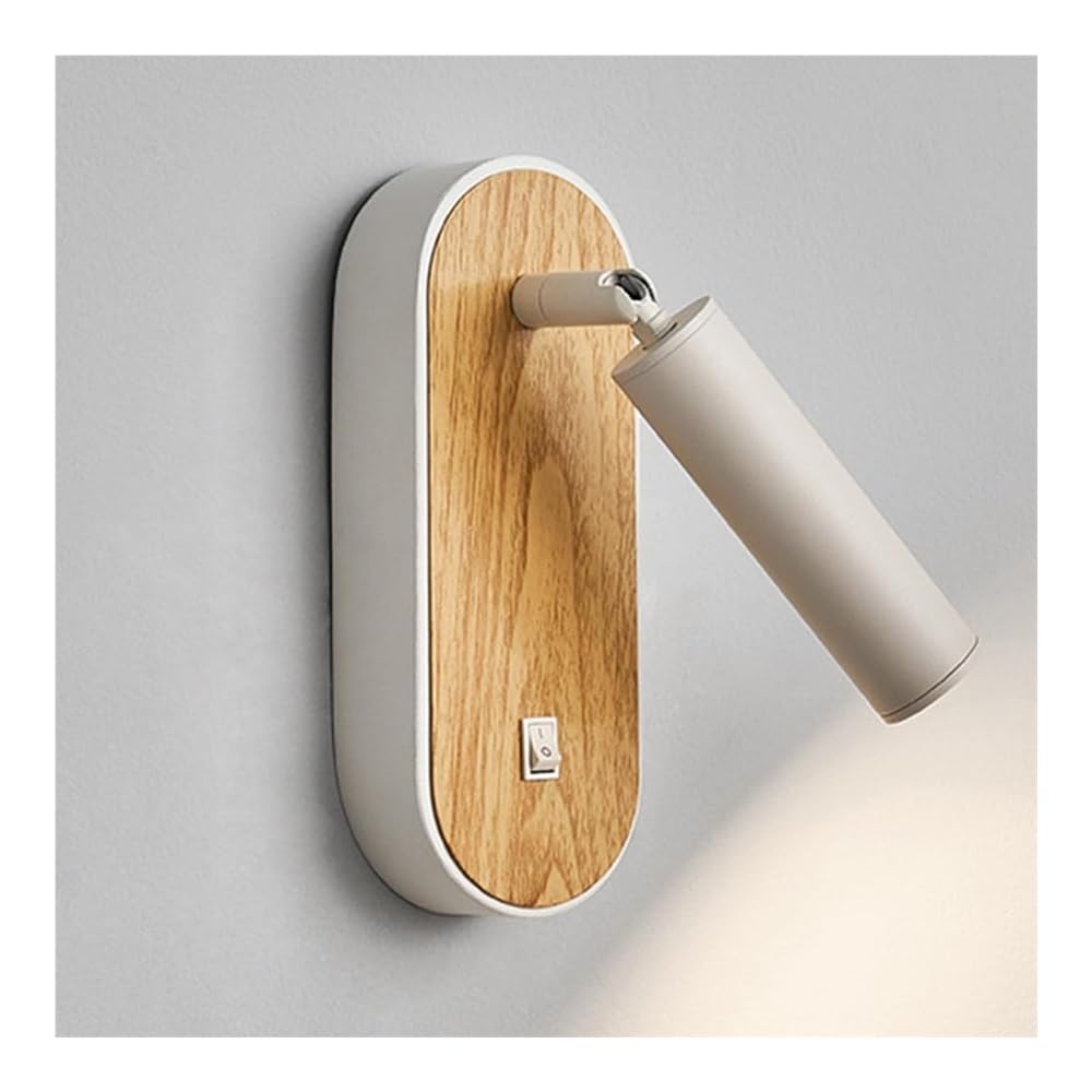 Genérico Lámpara de Pared Moderno Aplique de Pared LED de Aluminio con Veta de Madera Contemporánea para Dormitorio Sala de Estar Lectura Junto A La Cama (Veta de Madera Original)