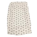 Hoeslaken, Wiegmatraslaken Comfortabel, Wasbaar Puur Katoen, Ademend voor Babybedmatras (Zwart bloemblad)