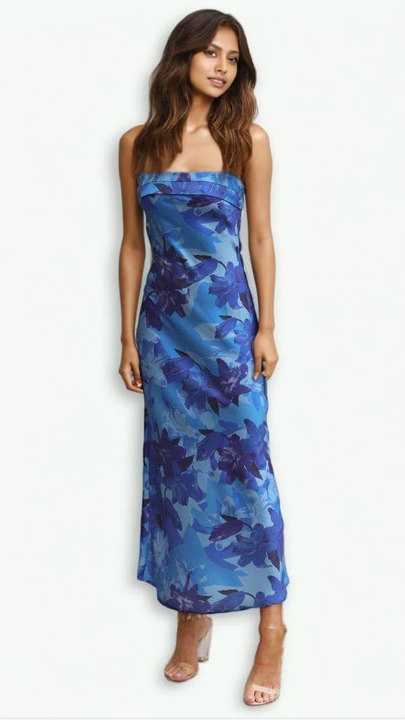 GOLDSTITCH Women's Maxi Bodycon Dresses Backless Tube Dress Low Back Hollow Out Elegant Strapless Long Dresses Wedding Guest - Image 6