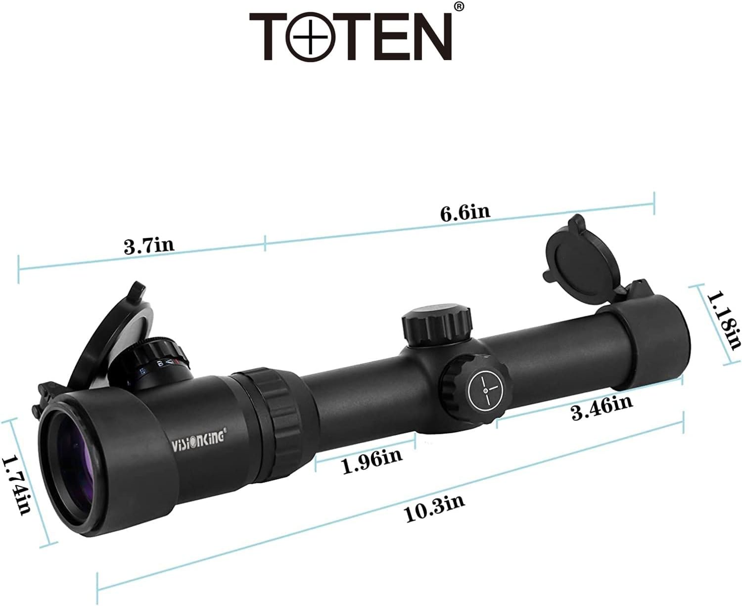 Rifle Scope Toten 1.25-5x26 Riflescope 30 mm Three-pin Reticle for Hunting