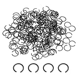 QUARKZMAN 200 Stück Runde Draht C-Clips 70Mn Kohlenstoffbaustahl Innen-Sprengringe Halteringe Runde Draht Sprengringe Für 6mm Loch Schwarz