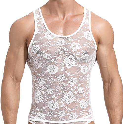 DKEGIFF Men Sexy Tank Top Gym Undershirts Breathable Vest Lingerie for Men Exotic Apparel